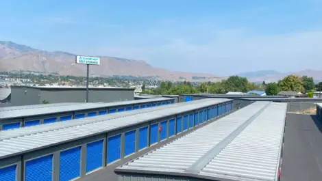 aerial view of drive up storage units at glacier west self storage wenatchee wa